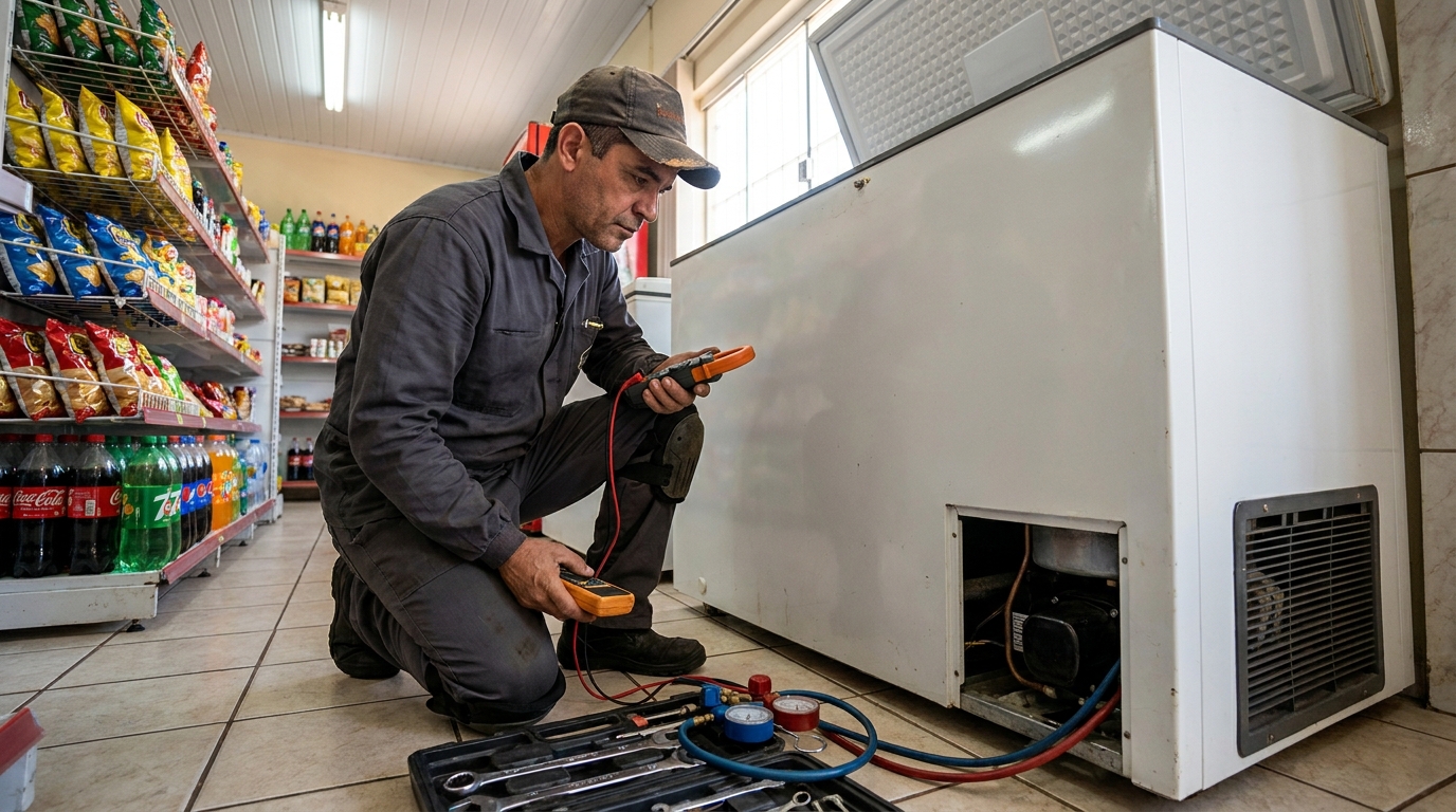 Reparo na placa eletrônica do freezer em Niterói‑RJ