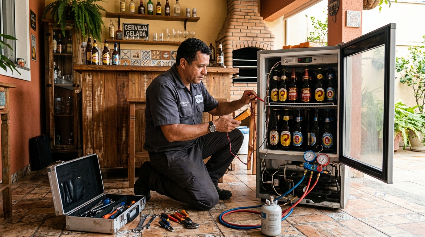 Aplicação de gás refrigerante em cervejeira atendida em Niterói‑RJ